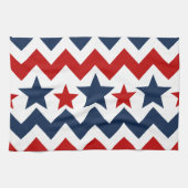Fun Red White Blue Chevron Stars en Stripes Theedoek (Horizontaal)