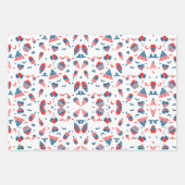 Fun Red White en Blue ontworpen Inpakpapier Vel (Voorkant 3)