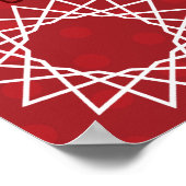 Fun Red White Geometric Pattern Spirograded Design Poster (Hoek)