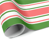 Fun Red, White, Green Kerstgeïnspireerd Pattern Cadeaupapier (Rol Hoek)