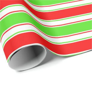 Fun Red, White, Green Kerstgeïnspireerd Pattern Cadeaupapier