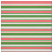 Fun Red, White, Green Kerstgeïnspireerd Pattern Stof (Swatch)