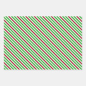 Fun Red, White, Green-kerstgeïnspireerde lijnen Inpakpapier Vel (Voorkant 2)
