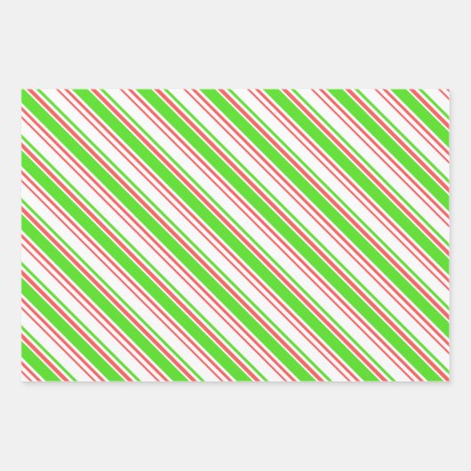 Fun Red, White, Green-kerstpatronen Inpakpapier Vel (Voorkant 3)