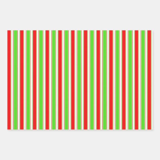 Fun Red, White, Green-kerstpatronen Inpakpapier Vel (Voorkant 2)