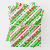 Fun Red, White, Green-kerstpatronen Inpakpapier Vel (In situ)