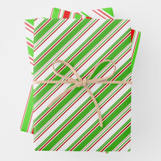 Fun Red, White, Green-kerstpatronen Inpakpapier Vel (In situ)