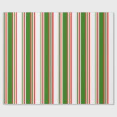 Fun Red, White, Green Striped Pattern Cadeaupapier (Vlak)