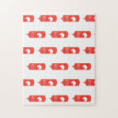 Fun Red White Ketchup Sauce Patroon Legpuzzel (Verticaal)