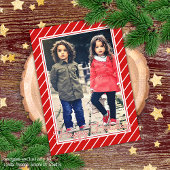 Fun Red White Peppermint Candy Cane Stripe Holiday Kaart