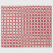 Fun Red & White Snowflake Pattern Kerstmis Cadeaupapier (Vlak)