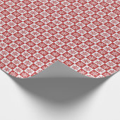 Fun Red & White Snowflake Pattern Kerstmis Cadeaupapier (Hoek)