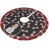 Fun Red & White Striped Dog Bone, Santa Dog Kerstboom Rok (Gekanteld)