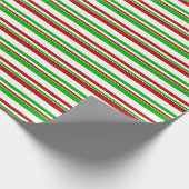 Fun Red, wit, groen gekleurd kerstfeest geïnspiree Cadeaupapier (Hoek)