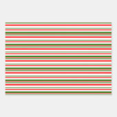 Fun Red, wit, groen gekleurd kerstfeest geïnspiree Inpakpapier Vel (Voorkant 3)