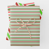 Fun Red, wit, groen gekleurd kerstfeest geïnspiree Inpakpapier Vel (In situ)