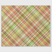 Fun Red Yellow Lime Green Gingham Pset Pattern Cadeaupapier (Vlak)