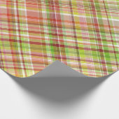 Fun Red Yellow Lime Green Gingham Pset Pattern Cadeaupapier (Hoek)