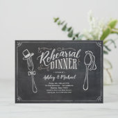 Fun Rehearsal Dinner Invitations - Chalkboard Kaart (Staand voorkant)