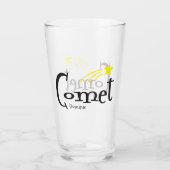 Fun Reindeer Comet Shooting Star-kerstglas Glas (Voorkant)