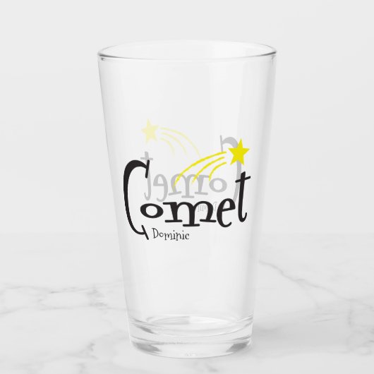 Fun Reindeer Comet Shooting Star-kerstglas Glas (Voorkant)