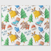 Fun Reindeer Holiday Wrapping Paper Cadeaupapier (Vlak)