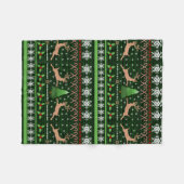 Fun Reindeer KerstSweater Fleece Deken (Voorkant (Horizontaal))