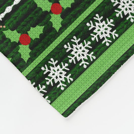 Fun Reindeer KerstSweater Fleece Deken (Hoek)