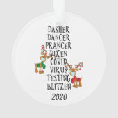Fun Reindeer Names Covid 2020 Quarantine Ornament (achterkant)