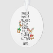 Fun Reindeer Names Covid 2020 Quarantine Ornament (voorkant)