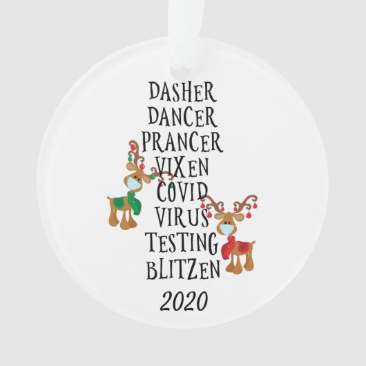Fun Reindeer Names Covid 2020 Quarantine Ornament (voorkant)