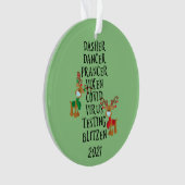 Fun Reindeer Names Covid 2021 Quarantine Ornament (voorkant)