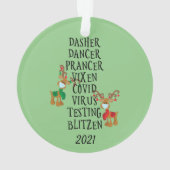 Fun Reindeer Names Covid 2021 Quarantine Ornament (achterkant)