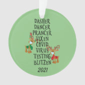 Fun Reindeer Names Covid 2021 Quarantine Ornament (voorkant)
