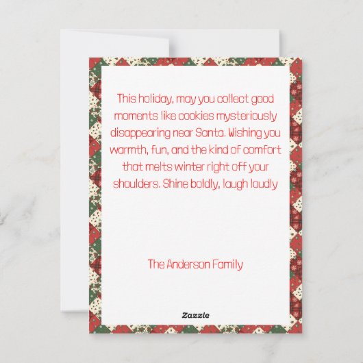 Fun reindeer Rudolph christmas wishes Postcard Feestdagenkaart (Achterkant)