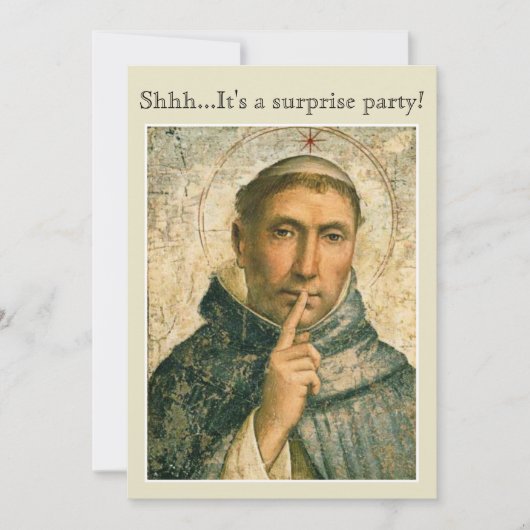 FUN RELIGIOUS SAINT DOMINIC SURPRISE PARTITY EVENE KAART (Voorkant)