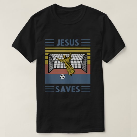 FUN RELIGIOUS SHIRT JESUS BEHEERT DE GOEDE SOCCER  (Design voorkant)