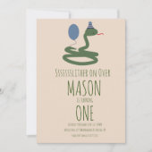 Fun Reptile Snake Zoo Wild Birthday Party Kaart (Voorkant)