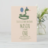 Fun Reptile Snake Zoo Wild Birthday Party Kaart (Staand voorkant)