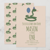 Fun Reptile Snake Zoo Wild Birthday Party Kaart (Voorkant / Achterkant)