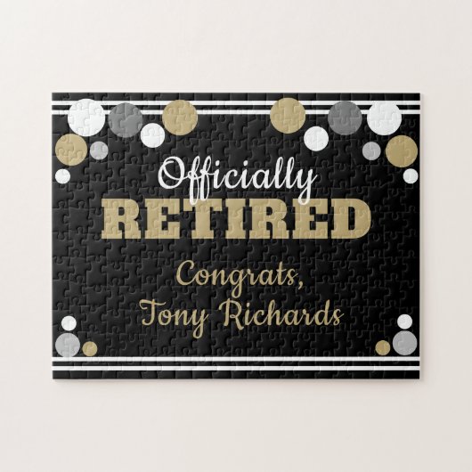 Fun Retirement aankondiging Jigzaag Puzzle Legpuzzel (Horizontaal)