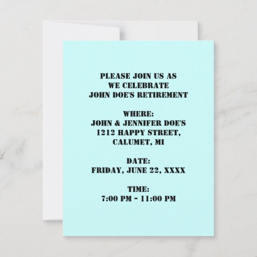 FUN RETIREMENT ARTIMENT INVITATION Thin the Towel Kaart (Achterkant)