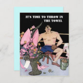 FUN RETIREMENT ARTIMENT INVITATION Thin the Towel Kaart (Voorkant / Achterkant)