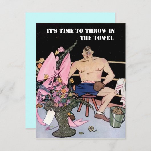 FUN RETIREMENT ARTIMENT INVITATION Thin the Towel Kaart (Voorkant / Achterkant)