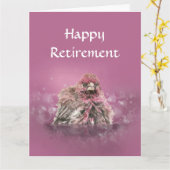Fun Retirement Bathing Finch Bird Humor Kaart (Gele Bloem)