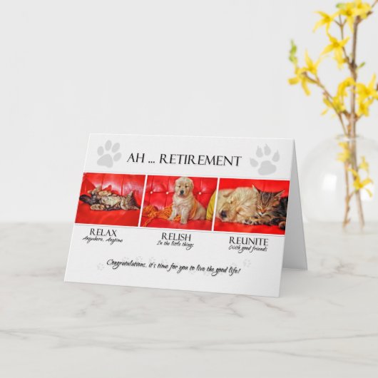 Fun Retirement Gefeliciteerd met de Pet Lover Kaart (Gele Bloem)