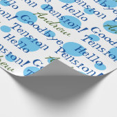 Fun Retirement Goodbye Tension Quote Blue Cadeaupapier (Hoek)