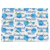 Fun Retirement Goodbye Tension Quote Blue Groot Cadeauzakje (Voorkant)