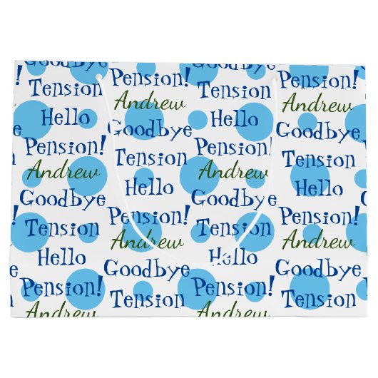 Fun Retirement Goodbye Tension Quote Blue Groot Cadeauzakje (Achterkant)