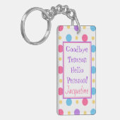 Fun Retirement Hallo Pension Quote Colorful Sleutelhanger (Voorkant Links)